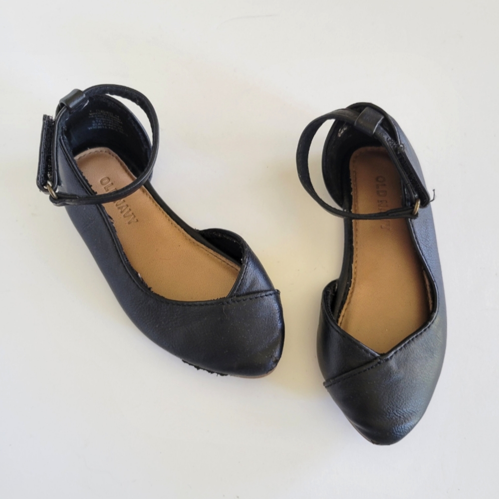 Toddler Girl Black Ankle Strap Dress Shoes 7 Old Navy